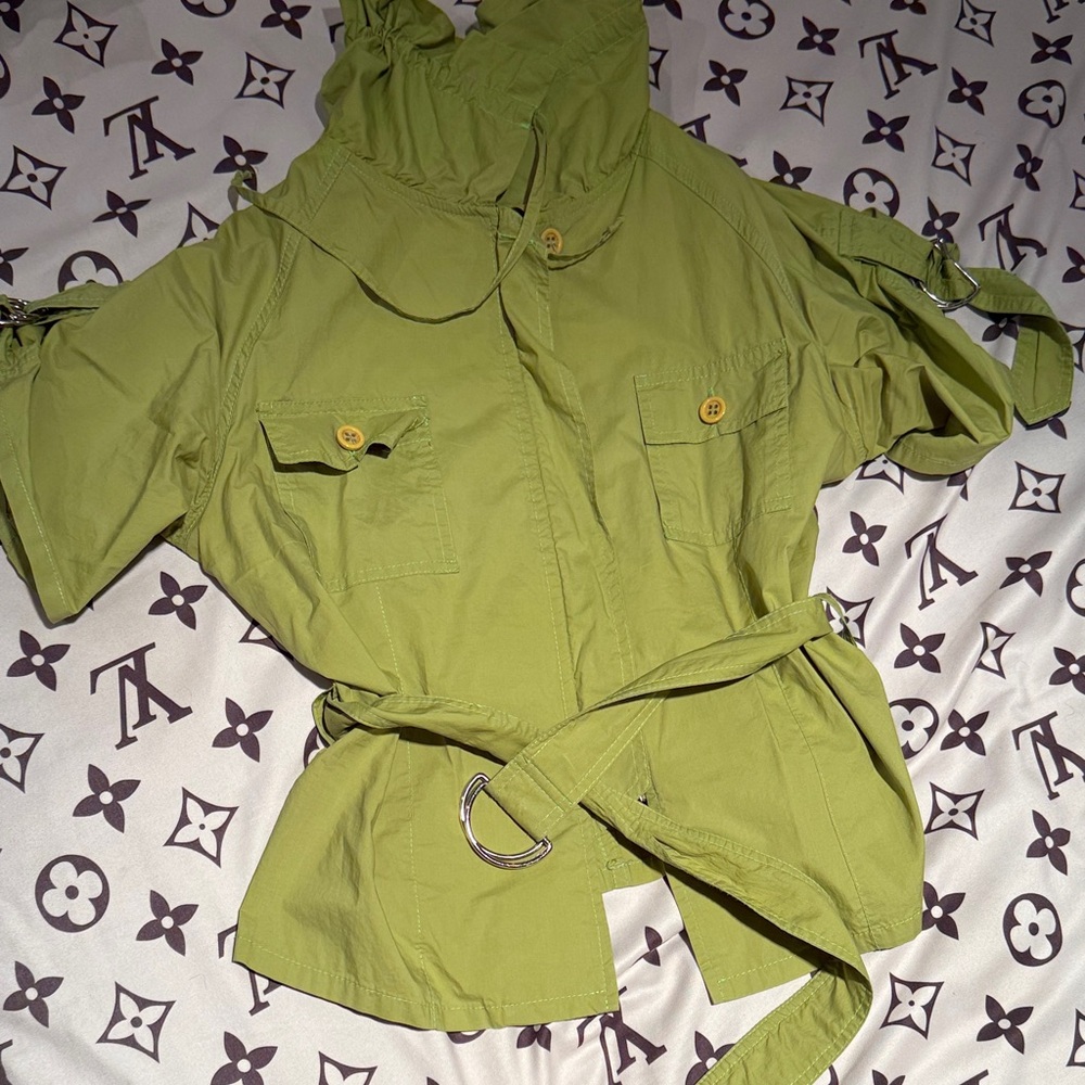 Olive Green Women's  Shirt with Belt by MAEVA